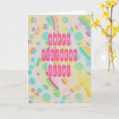 誕生日カラフルレインボーユニコーンAdd Name Age カード (黄色い花)