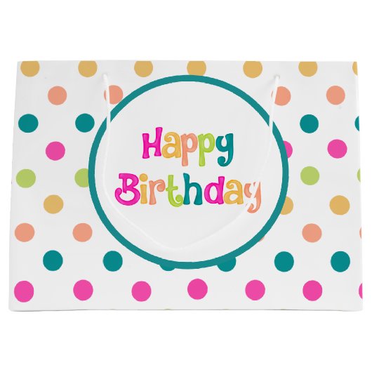 誕生日カラフル大抱き枕 ラージペーパーバッグ (正面)