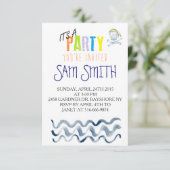 誕生日カラフル招待状 招待状 (スタンド正面)