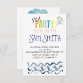 誕生日カラフル招待状 招待状 (正面/裏面)