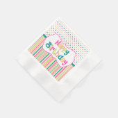 誕生日カラフル紙ナプキン 縁ありカクテルナプキン (角)