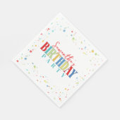 誕生日カラフル紙吹雪お洒落書道 スタンダードランチョンナプキン (角)