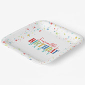 誕生日カラフル紙吹雪お洒落書道 ペーパープレート (傾斜あり)