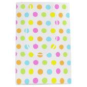 誕生日カラフル紙吹雪のパステルカラー ミディアムペーパーバッグ (正面)