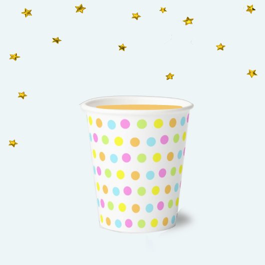 誕生日カラフル紙吹雪のパステルカラー 紙コップ