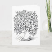 誕生日カラーリングカードの子から個人用フローラ カード (正面)