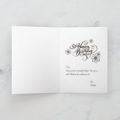 誕生日カラーリングカードの子から個人用フローラ カード (内部)