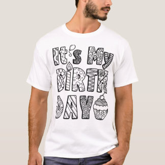 誕生日カラーリングTシャツドードルアートイラストレーション Tシャツ