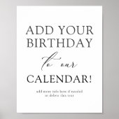 誕生日カレンダー ポスター (正面)