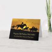 誕生日カントリーウエスタンカウボーイアンド女性のカーボーイ名 カード (正面)