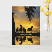 誕生日カントリーウエスタンカウボーハッピートレイル カード (黄色い花)