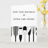 誕生日カーおもしろいド – 印刷可空白の能 – Oar カード (黄色い花)