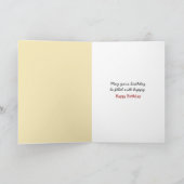 誕生日カートに卵を入れたショッピング鶏 カード (内部)