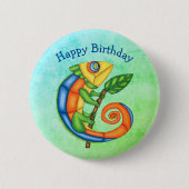 誕生日カートンカトリザードリーフの明るい色 缶バッジ (正面)