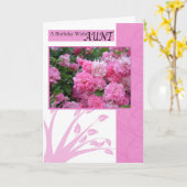 誕生日カードおばさん、野生のピンクのバラ カード (黄色い花)