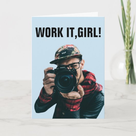 誕生日カードおもしろいのパパラッチ カード (正面)