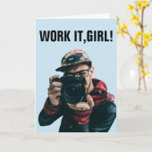 誕生日カードおもしろいのパパラッチ カード (黄色い花)