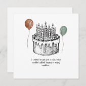 誕生日カードおもしろい誕生日カードおじいちゃん,パパ 招待状 (正面/裏面)