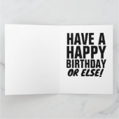 誕生日カードおもしろい、ギャング・マフィアの男 カード (内部)