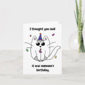 誕生日カードかわいいおもしろい猫 カード (正面)
