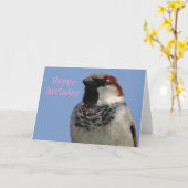 誕生日カードかわいい小鳥 カード (黄色い花)