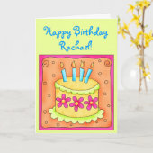 誕生日カードとイエローケーキ カード (黄色い花)