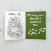 誕生日カードとカラーリングページ カード (内部)