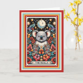 誕生日カードとコアラが平和を送る カード (黄色い花)