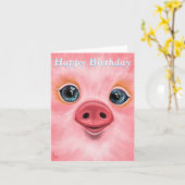 誕生日カードとハッピーベビーピグレット カード (黄色い花)