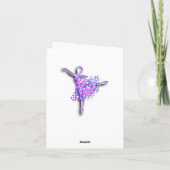 誕生日カードとバレリーナガールバレエダンサー カード (裏面)