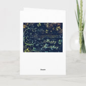 誕生日カードとフラワーギター – カスタマイズ可能 カード (裏面)