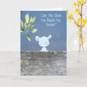 誕生日カードとブルードッグwho失ったスマイルキッズ カード (黄色い花)