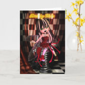 誕生日カードと月経ゴシックフェアリー カード (黄色い花)