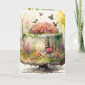 誕生日カードと森の素晴らしいケーキ カード (裏面)