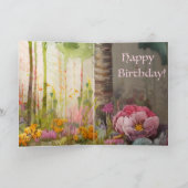 誕生日カードと森の素晴らしいケーキ カード (内部)