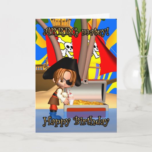 誕生日カードと海賊アラーグ・マテイ! カード (正面)