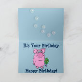 誕生日カードと豚の泡風呂 カード (内部)