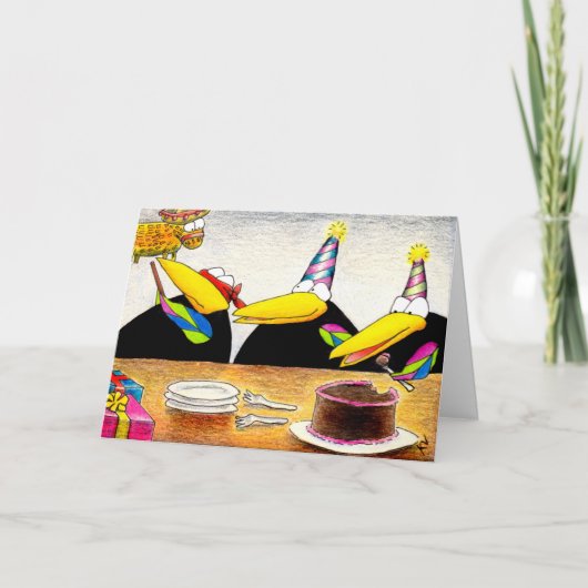 誕生日カードのためのカロリーのヒントは鳴きます カード (正面)