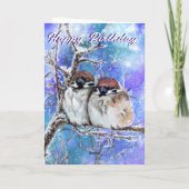 誕生日カードのスパーズのカップル冬絵画- カード (裏面)