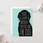 誕生日カードのハッピーバースデーと犬 カード (正面/裏面インサイチュ)