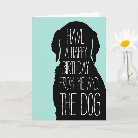 誕生日カードのハッピーバースデーと犬 カード (小さな植物)