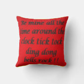 誕生日カードのピンクと黄色のメッセージ クッション (裏面)