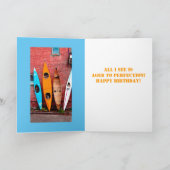 誕生日カードのユーモアのカヤック写真 カード (内部)