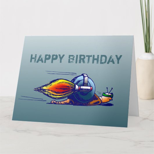 誕生日カードのロケットカタツムリ カード (正面)