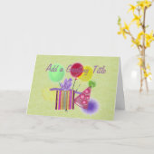 誕生日カードの個人用設定 カード (黄色い花)