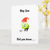 誕生日カードの「SON」のゴルフユーモア カード (黄色い花)