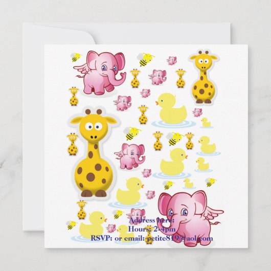 誕生日カードへの招待 招待状 (裏面)