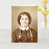 誕生日カードやユーモアカードに使えるビクトリア時代の年配の女性 カード (黄色い花)