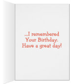 誕生日カードを思い出した (内側 (右))