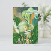 誕生日カードカラリリー絵画花 カード (スタンド正面)
